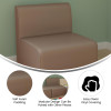 Bright Beginnings Commercial Grade Modular Classroom Soft Seating, Armless 1-Seater Sofa, Neutral Vinyl - MKKE15693GG