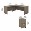 Bush Business Furniture Studio C Desk L-Shaped Package 72" Modern Hickory - STC007MHSU