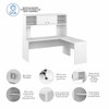 Bush Echo 72W L Shaped Computer Desk with Hutch Pure White - ECH057PW