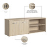 Bush Furniture Low Wall Storage Cabinet Natural Elm - SCS160NE