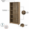 Bush Cabot Collection 5 Shelf Bookcase Reclaimed Pine - WC31566