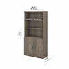 Bush Business Furniture Studio C Bookcase 5-shelf with Doors 36" Modern Hickory - STC015MH