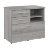 Bush Furniture Studio A Office Storage Cabinet with Drawers and Shelves Platinum Gray -  SDF130PGSU-Z