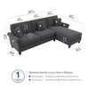 Bush Furniture 102W Sectional Couch with Reversible Chaise Lounge Cream - CVY102BCRH-03K