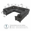 Bush Furniture 125W U Shaped Sectional Couch Cream - CVY123BCRH-03K