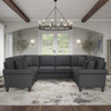 Bush Furniture 113W U Shaped Sectional Couch Charcoal Gray - CVY112BCGH-03K