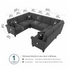 Bush Furniture 113W U Shaped Sectional Couch Charcoal Gray - CVY112BCGH-03K