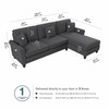 Bsh Furniture 102W Sectional Couch with Reversible Chaise Lounge Charcoal - HDY102BCGH-03K