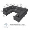 Bush Furniture 113W U Shaped Sectional Couch Charcoal - HDY112BCGH-03K