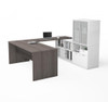 Bestar i3 Plus 72W U-Shaped Executive Desk Bark Gray and White - 160861-4717