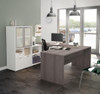 Bestar i3 Plus 72W U-Shaped Executive Desk Bark Gray and White - 160861-4717