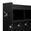 Kathy Ireland Bush Furniture Woodland 40W Hall Tree and Shoe Storage Bench Black Suede Oak - WDL002BS