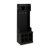 Kathy Ireland Bush Furniture Woodland 24W Hall Tree and Small Shoe Bench Black Suede Oak - WDL008BS