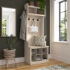 Kathy Ireland Bush Furniture Woodland 24W Hall Tree and Small Shoe Bench Warm Maple - WDL008WM