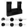 Kathy Ireland Bush Furniture Woodland Entryway Storage Set with Hall Trees and Shoe Bench Black Suede Oak - WDL012BS