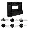 Kathy Ireland® Home by Bush Furniture Woodland Full Entryway Storage Set with Coat Rack and Shoe Bench with Doors in Black Suede Oak - WDL013BS