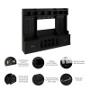 Kathy Ireland Bush Furniture Woodland Full Entryway Storage Set with Coat Rack and Shoe Bench Black Suede Oak - WDL014BS