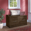 Kathy Ireland Bush Furniture Woodland 40W Shoe Storage Bench Black Suede Oak - WDS140BS-03