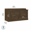 Kathy Ireland Bush Furniture Woodland 40W Shoe Storage Bench Black Suede Oak - WDS140BS-03