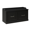 Kathy Ireland Bush Furniture Woodland 40W Shoe Storage Bench Black Suede Oak - WDS140BS-03