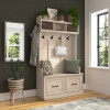 Kathy Ireland Bush Furniture Woodland 40W Hall Tree and Shoe Storage Bench Warm Maple - WDL001WM