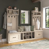 Kathy Ireland Bush Furniture Woodland Entryway Storage Set with Hall Trees and Shoe Bench Warm Maple - WDL012WM
