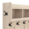 Kathy Ireland Bush Furniture Woodland Full Entryway Storage Set with Coat Rack and Shoe Bench Warm Maple - WDL014WM