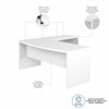 Bush Business Furniture Echo by Kathy Ireland 72W Bow Front L Shaped Desk Pure White - ECH053PW
