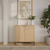 Nexera Slim 2-Door Storage Cabinet Natural Blonde Oak - 136783