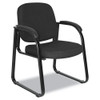 Genaro Series Half-Back Sled Base Guest Chair Black Seat/Black Back Black Base - RL43C