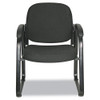 Genaro Series Half-Back Sled Base Guest Chair Black Seat/Black Back Black Base - RL43C