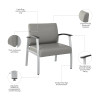 Bush Furniture Arrive Bariatric Waiting Room Guest Chair with Arms - CH3902GVL-03