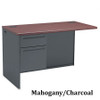 HON 38000 L-Shaped Metal Desk Workstation with Return on Left Mahogany/Charcoal - 38291R_38216LNS