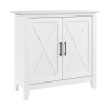 Bush Furniture Key West Small Storage Cabinet with Doors and Shelves Pure White Oak - KWS232WT-03