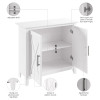 Bush Furniture Key West Small Storage Cabinet with Doors and Shelves Pure White Oak - KWS232WT-03