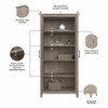 Bush Furniture Key West Tall Storage Cabinet In Reclaimed Pine - KWS266RCP-03