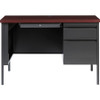 Lorell Fortress Series Single-Pedestal Desk Mahogany/Charcoal 45.5"x  24" - LLR66949