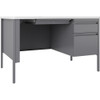 Lorell Fortress Series Single-Pedestal Desk Gray/Light Gray 48"x  30" - LLR66940