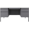 Lorell Fortress Series Double-Pedestal Desk Gray/Light Gray 60" x  30" - LLR66942