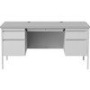 Lorell Fortress Series Double-Pedestal Desk Gray/Light Gray 60" x 30" - LLR60935