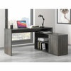 LYS L-Shape Workstation with Cabinet Weathered Charcoal - LYSDK103RRWC