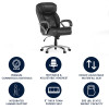 Flash Furniture HERCULES Series Big & Tall 500 lb. Rated Black LeatherSoft Executive Swivel Ergonomic Office Chair with Extra Wide Seat - GO-2092M-1-BK-GG