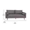 Flash Furniture Evie Mid-Century Modern Sofa Fabric Upholstery & Solid Wood Legs in Stone Gray - IS-VS100-GY-GG