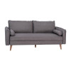 Flash Furniture Evie Mid-Century Modern Sofa Fabric Upholstery & Solid Wood Legs in Stone Gray - IS-VS100-GY-GG