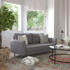 Flash Furniture Evie Mid-Century Modern Sofa Fabric Upholstery & Solid Wood Legs in Stone Gray - IS-VS100-GY-GG