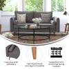 Flash Furniture Evie Mid-Century Modern Sofa Fabric Upholstery & Solid Wood Legs in Stone Gray - IS-VS100-GY-GG
