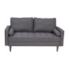 Flash Furniture Hudson Mid-Century Modern Sofa with Tufted Upholstery & Solid Wood Legs in Dark Gray - IS-PL100-DKGY-GG