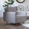 Flash Furniture Hudson Mid-Century Modern Commercial Grade Armchair with Tufted Upholstery & Solid Wood Legs in Slate Gray  - IS-PC100-GY-GG