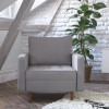Flash Furniture Hudson Mid-Century Modern Commercial Grade Armchair with Tufted Upholstery & Solid Wood Legs in Slate Gray  - IS-PC100-GY-GG