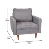Flash Furniture Hudson Mid-Century Modern Commercial Grade Armchair with Tufted Upholstery & Solid Wood Legs in Slate Gray  - IS-PC100-GY-GG